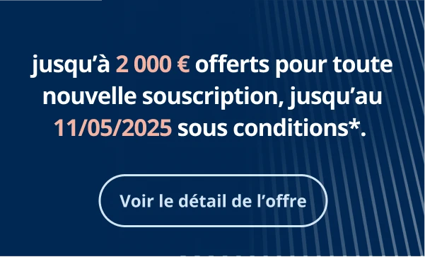 Bandeau flash : offre de bienvenue de 2 000 euros pour Digital Vie Prime et Digital Capi Prime