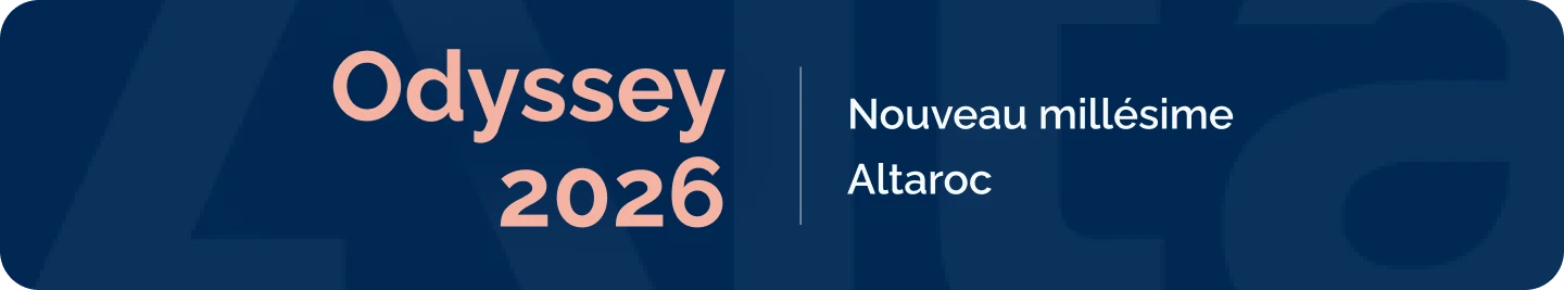 Bandeau du fonds de private equity Odyssey 2026 : nouveau millésime Altaroc
